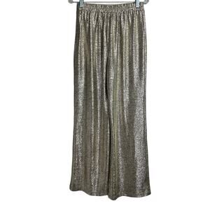 Skies Are Blue Gold Wide Leg Pants Small NWT